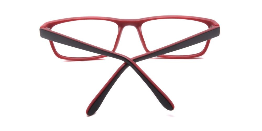 Cleveland Black/Red Rectangle Plastic Eyeglasses