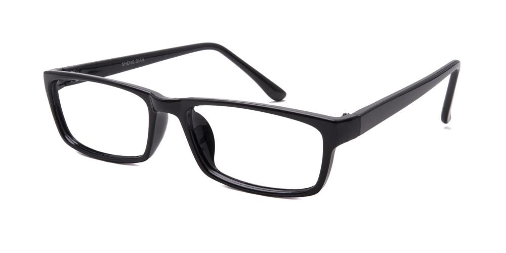 Cleveland Black Rectangle Plastic Eyeglasses