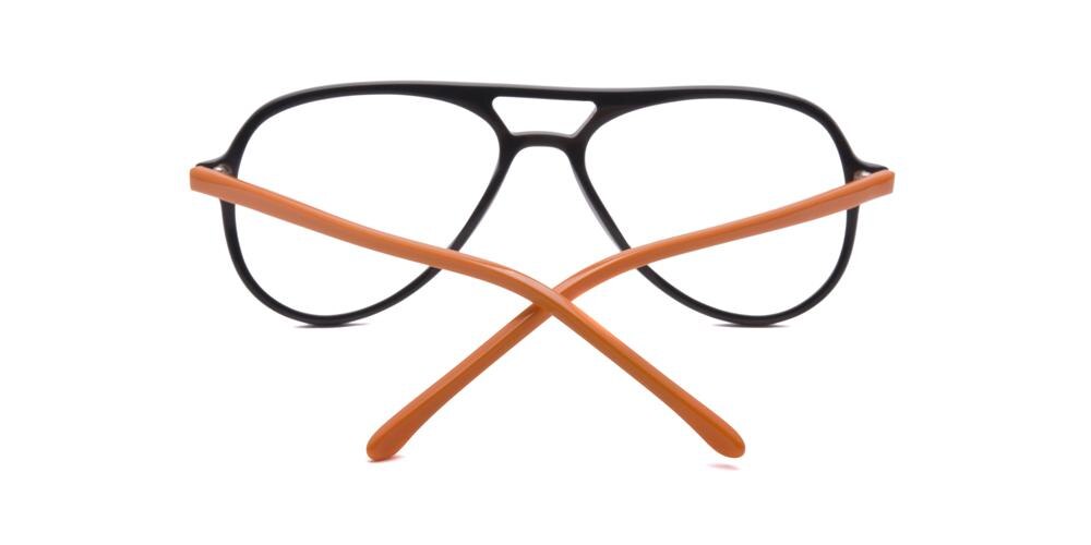 Youngstown Black/Orange Aviator Acetate Eyeglasses