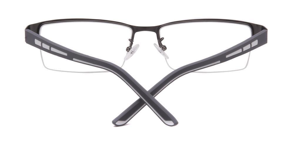 Werner Gunmetal Rectangle Metal Eyeglasses
