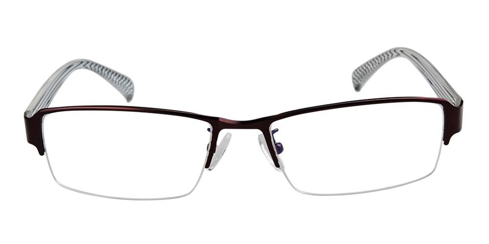 Tulsa Rectangle Brown Eyeglasses
