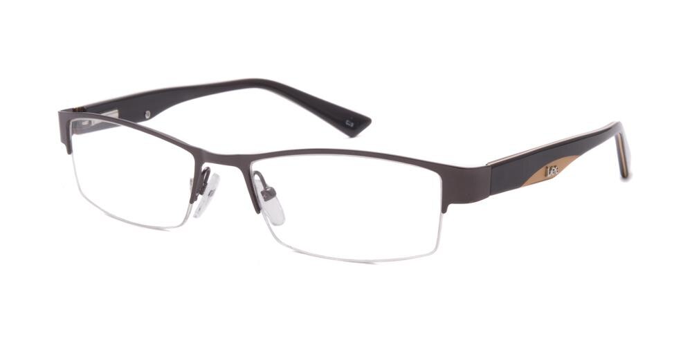 Corvallis Brown Rectangle Metal Eyeglasses