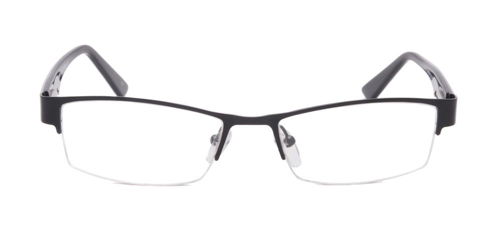 Corvallis Black Rectangle Metal Eyeglasses