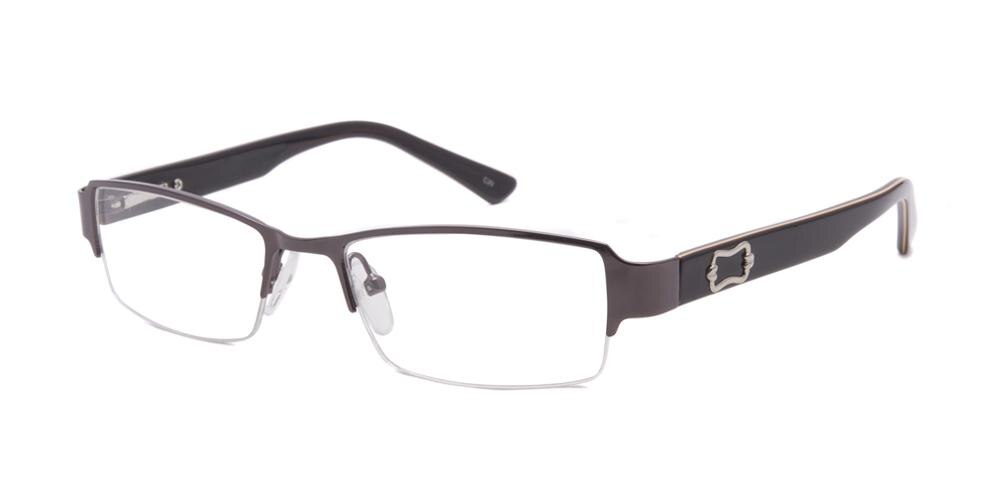 Arlington Brown Rectangle Metal Eyeglasses
