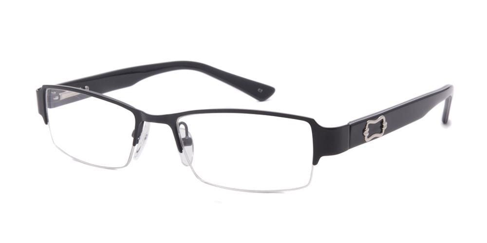 Arlington Black Rectangle Metal Eyeglasses