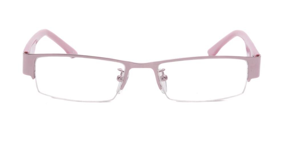Eugene Pink Rectangle Metal Eyeglasses