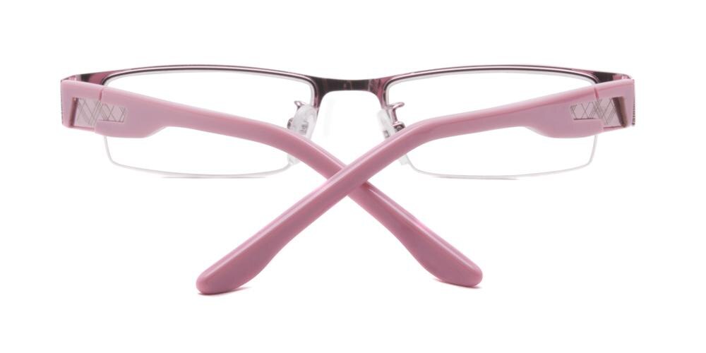 Eugene Pink Rectangle Metal Eyeglasses