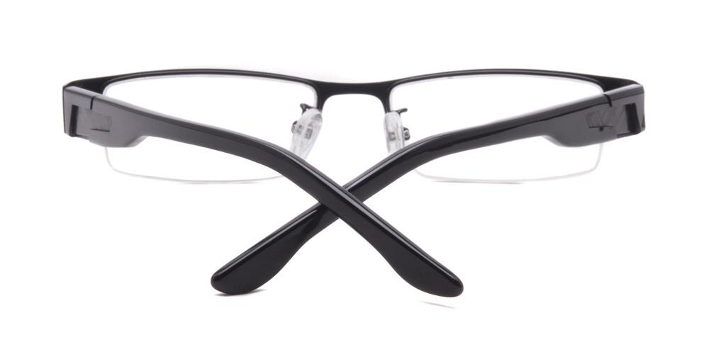 Eugene Black Rectangle Metal Eyeglasses