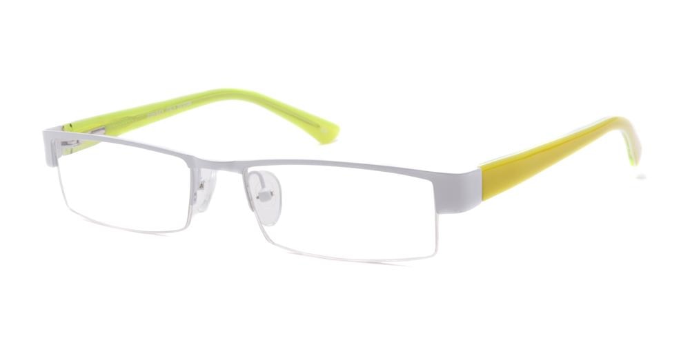 Lufkin White/Green Rectangle Metal Eyeglasses