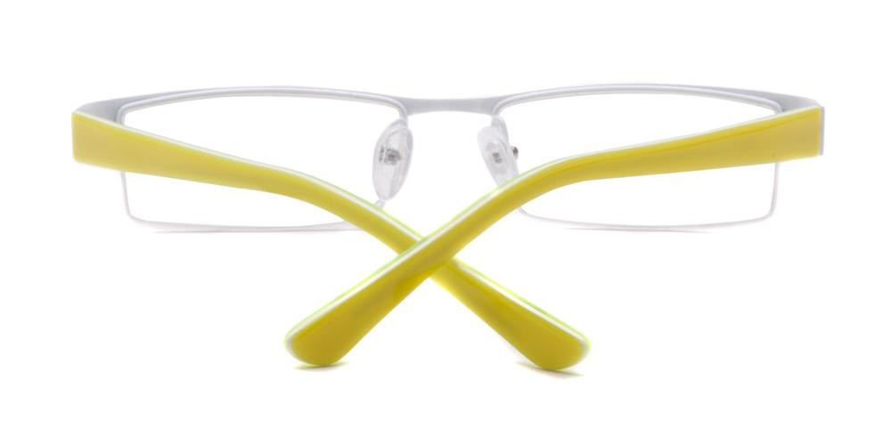 Lufkin White/Green Rectangle Metal Eyeglasses