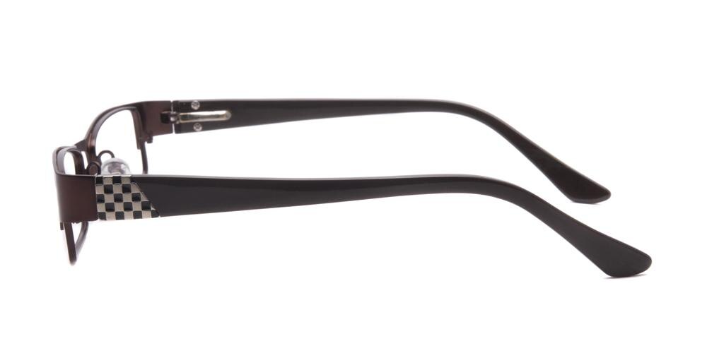 Athens Brown Rectangle Metal Eyeglasses
