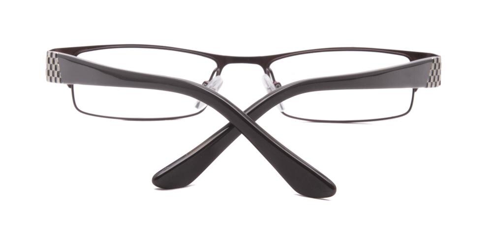 Athens Brown Rectangle Metal Eyeglasses