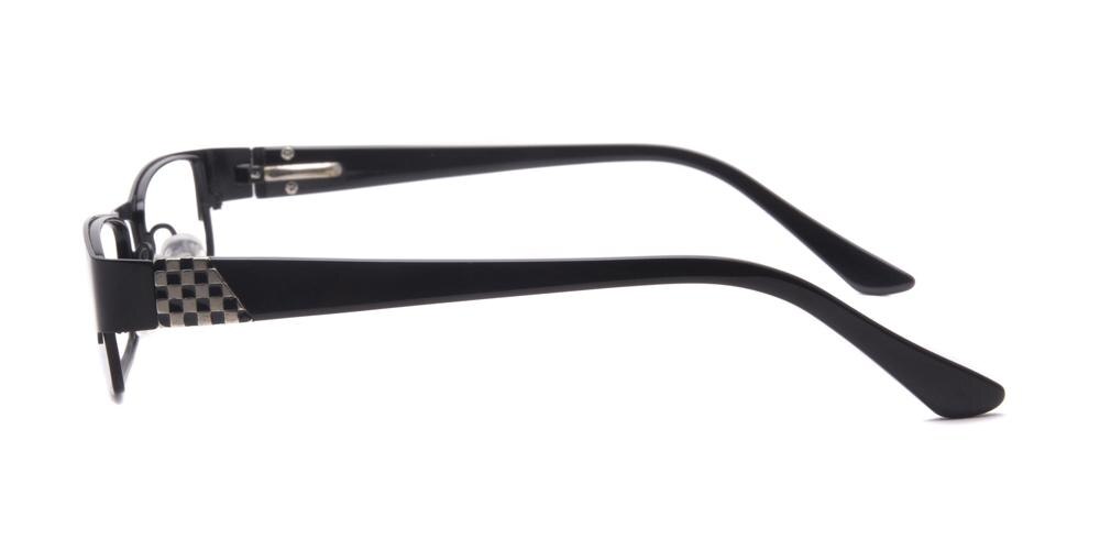 Athens Black Rectangle Metal Eyeglasses