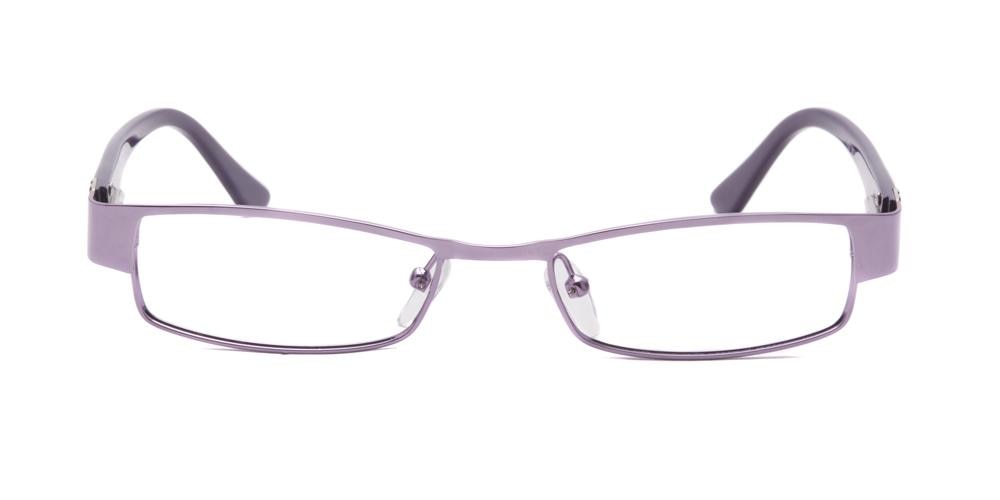 Athens Purple Rectangle Metal Eyeglasses