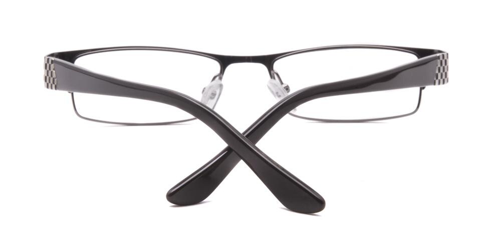 Athens Gunmetal Rectangle Metal Eyeglasses