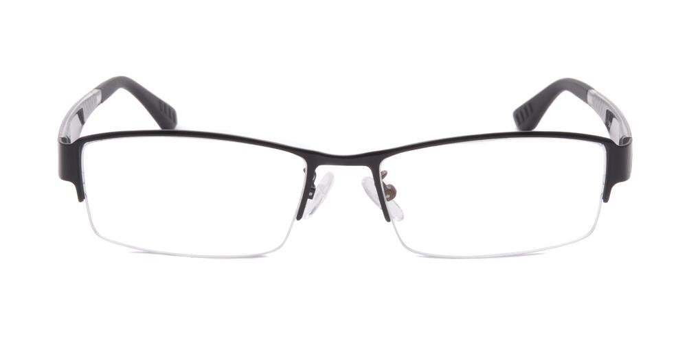 Tobias Black Pattern Rectangle Metal Eyeglasses