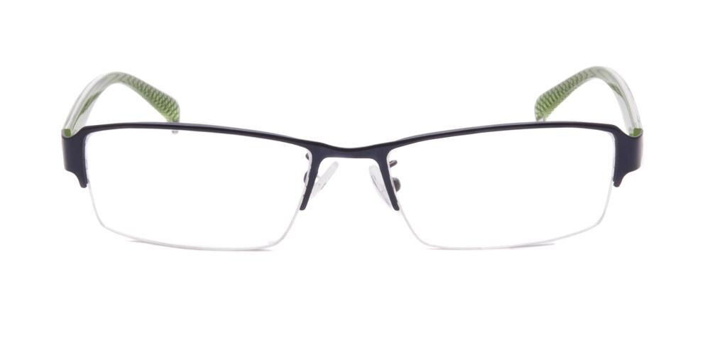 Tulsa Blue/Green Rectangle Metal Eyeglasses