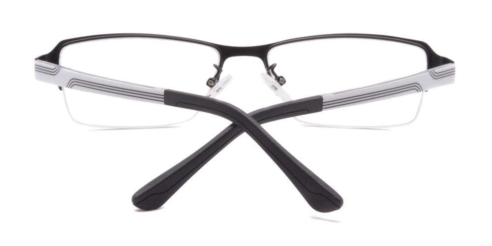 Winfred Black/White Pattern Rectangle Metal Eyeglasses