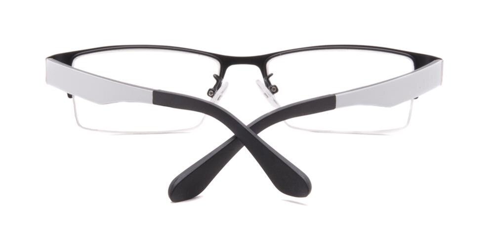 Theobald Black/White Rectangle Metal Eyeglasses