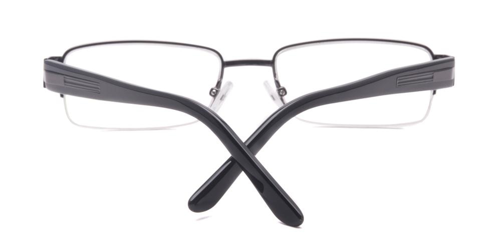 Reginald Gunmetal Rectangle Metal Eyeglasses