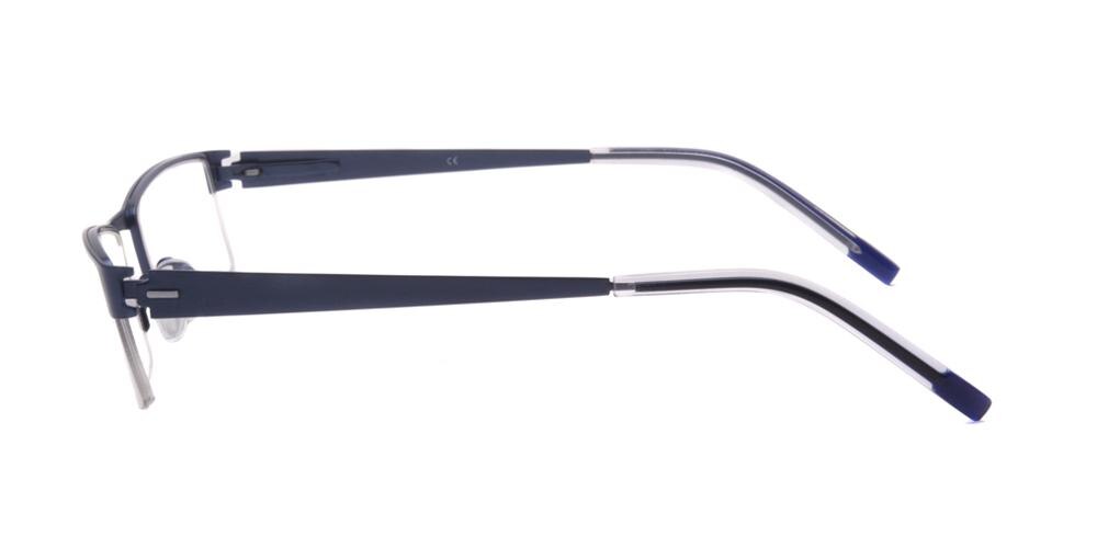 Prescott Blue Rectangle Metal Eyeglasses