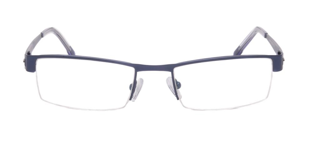 Prescott Blue Rectangle Metal Eyeglasses