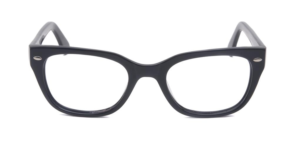 Saxton Black Classic Wayframe Acetate Eyeglasses