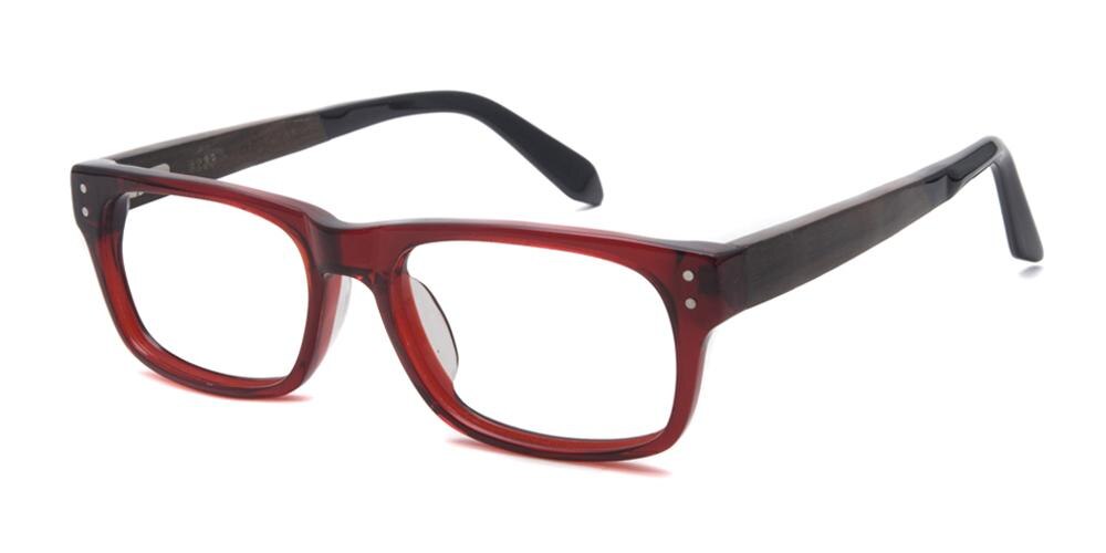 Peabody Red Rectangle Acetate Eyeglasses