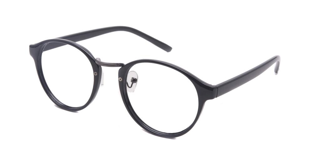 Mentor Black Round Plastic Eyeglasses