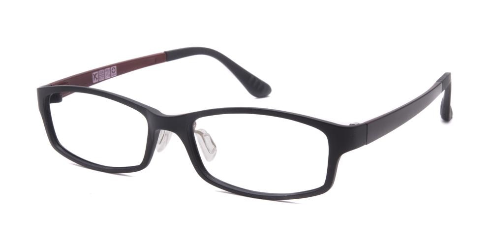 Erie Black/Red Rectangle Ultem Eyeglasses