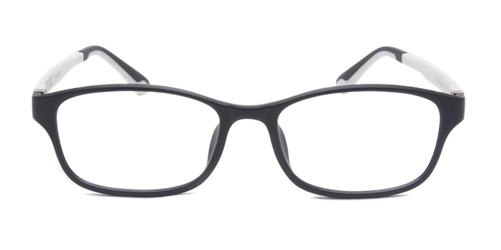 DesMoines Black/White Rectangle Ultem Eyeglasses