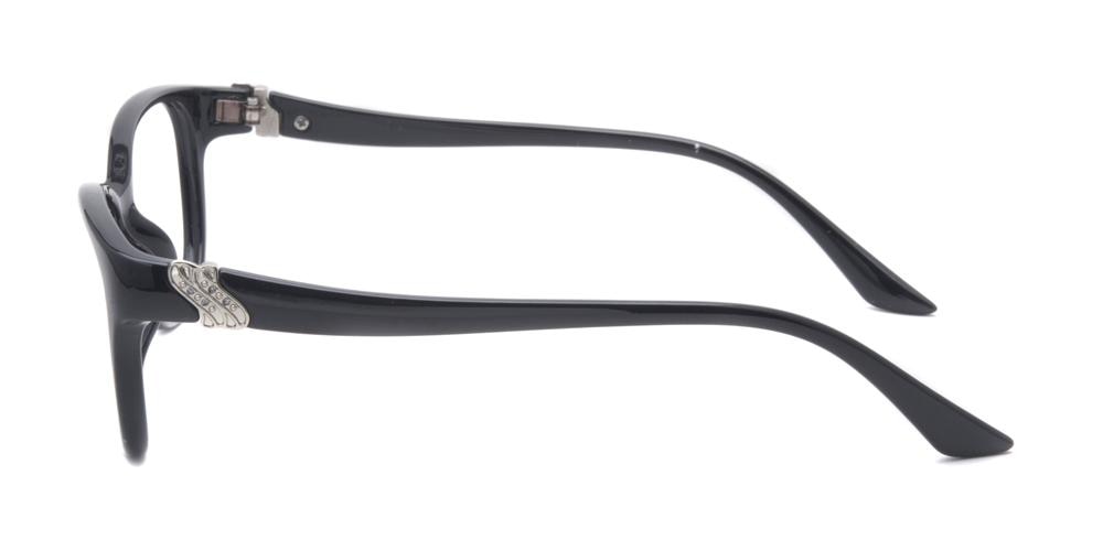 Rosemary Black Rectangle Plastic Eyeglasses