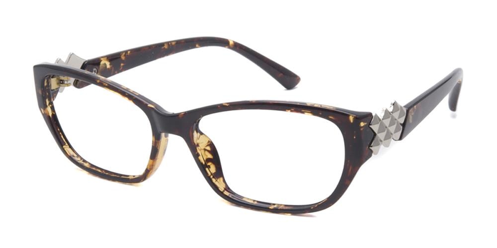 Zenobia Tortoise Rectangle Plastic Eyeglasses
