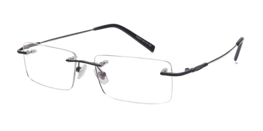 Waukegan Black Rectangle Eyeglasses