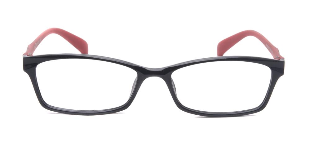 Topeka Black/Red Rectangle TR90 Eyeglasses