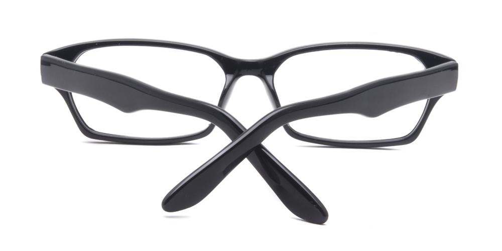 Evansville Black Rectangle Plastic Eyeglasses