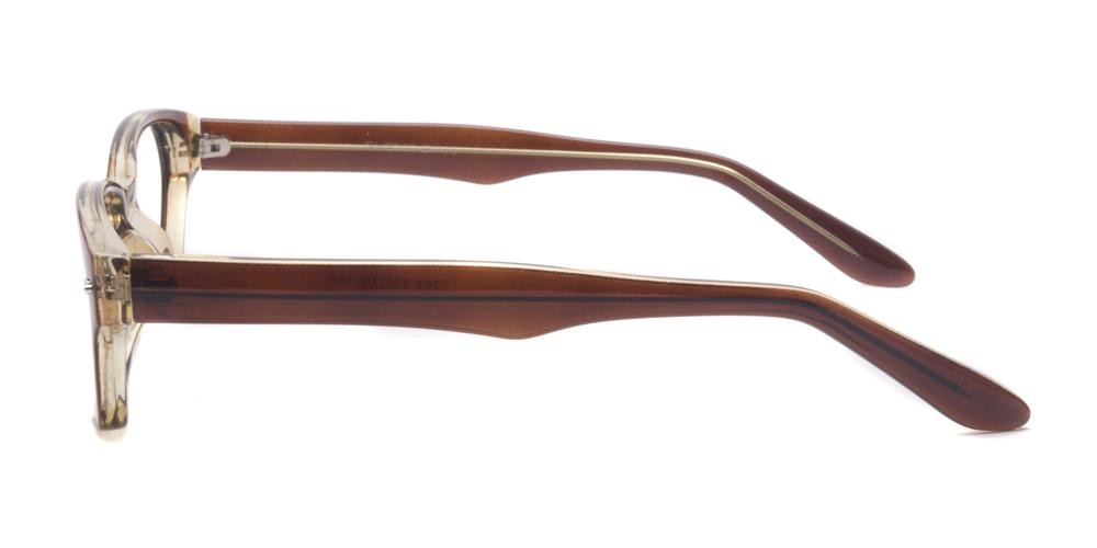 Evansville Brown Rectangle Plastic Eyeglasses