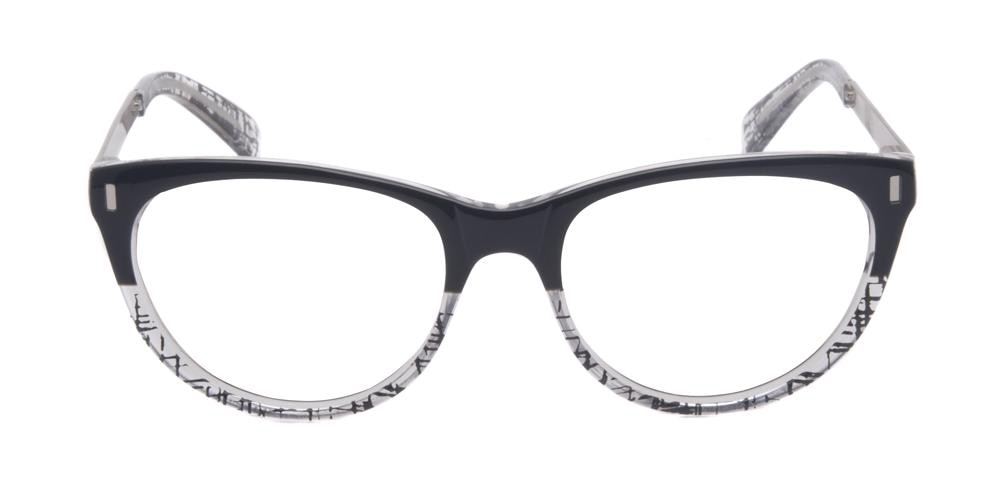 Katherine Black/Crystal pattern Cat Eye Acetate Eyeglasses