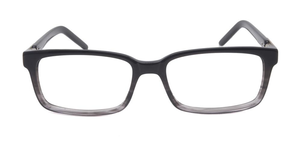 Ames Black/Gray Rectangle Acetate Eyeglasses