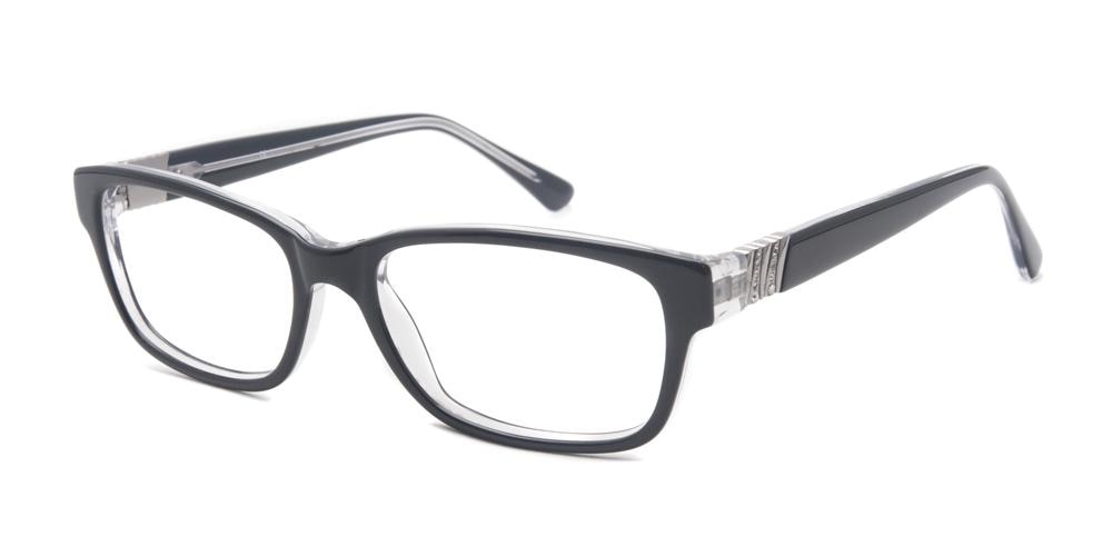Ely Black Rectangle Acetate Eyeglasses