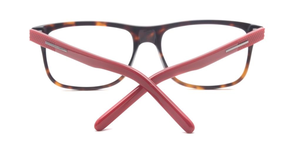 Williamsport Tortoise/Red Rectangle Acetate Eyeglasses