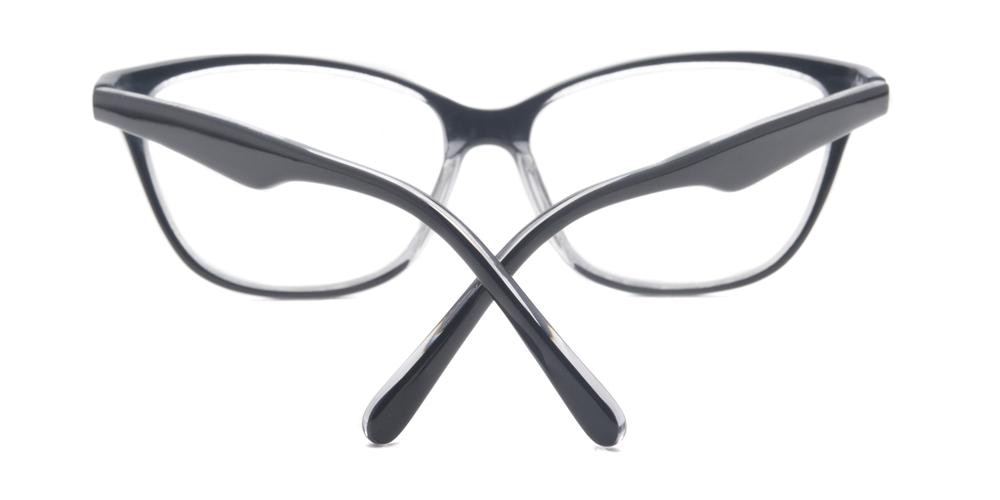 SaintGeorge Black/Crystal Cat Eye Acetate Eyeglasses
