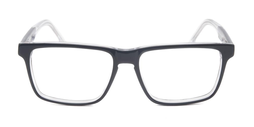 Racine Black/Crystal Rectangle Acetate Eyeglasses