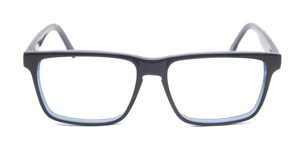 Racine Black/Blue Rectangle Acetate Eyeglasses