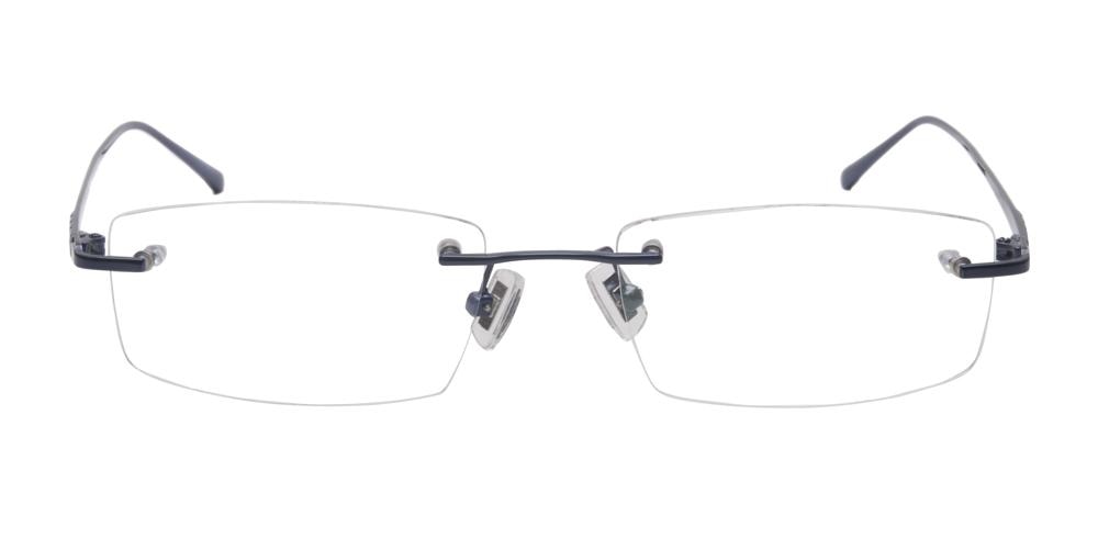 Blair Blue Rectangle Metal Eyeglasses