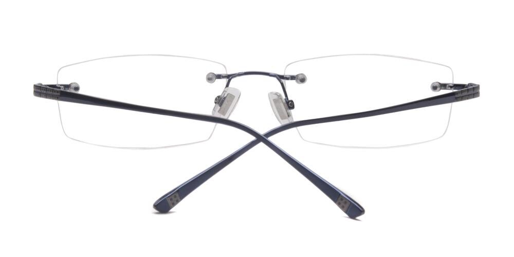 Blair Blue Rectangle Metal Eyeglasses
