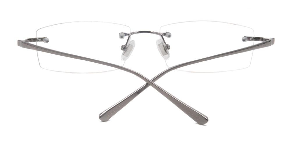 Alston Silver Rectangle Metal Eyeglasses