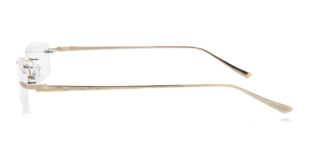 Alston Golden Rectangle Metal Eyeglasses