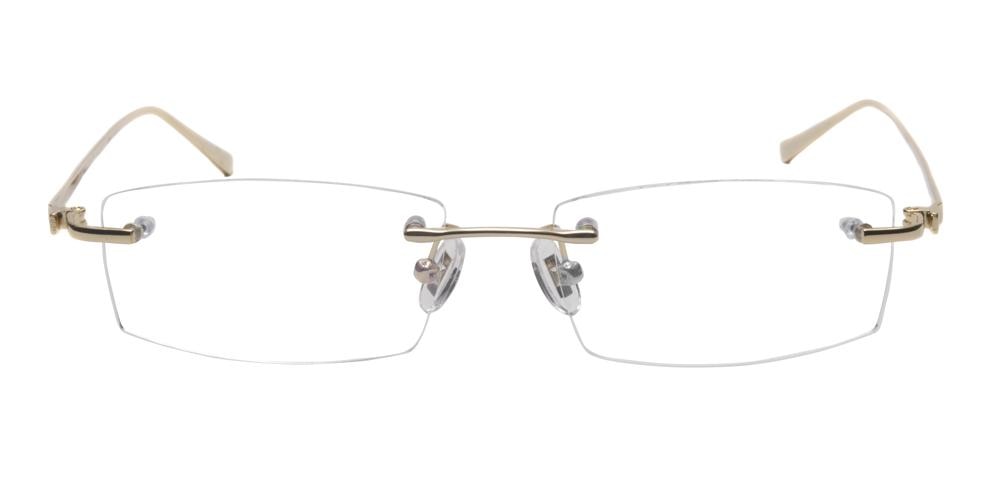 Alston Golden Rectangle Metal Eyeglasses