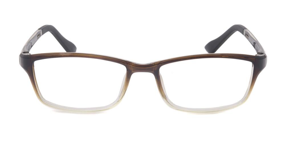 Madison Brown Rectangle Plastic Eyeglasses